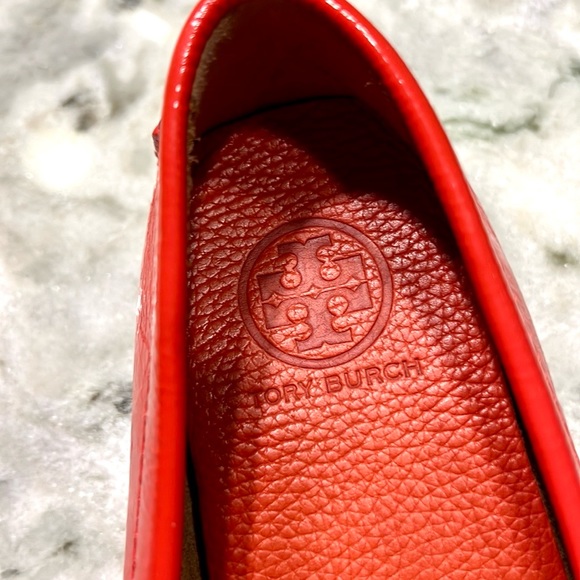 Tory Burch Red Patent Leather Kendrick Driver Mocs 8.5 - Picture 10 of 13